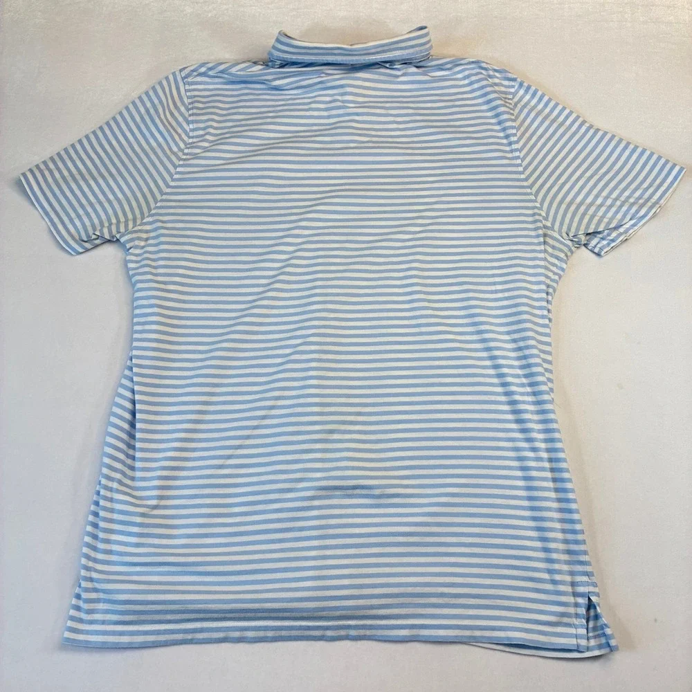 Polo Ralph Lauren Polo Shirt‎ Mens XL Blue White Striped Classic Fit Pocket Pony